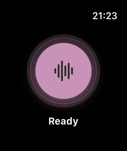 Recording a voice note from the Apple Watch app